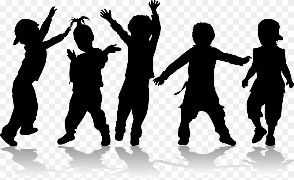 Kids Dance Silhouette Kids Singing Silhouette, People, Person, Stencil Free Transparent Png