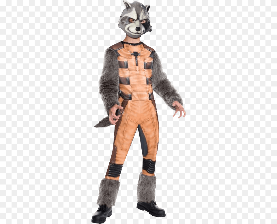 Kids Deluxe Rocket Raccoon Costume, Clothing, Person, Adult, Male Free Transparent Png