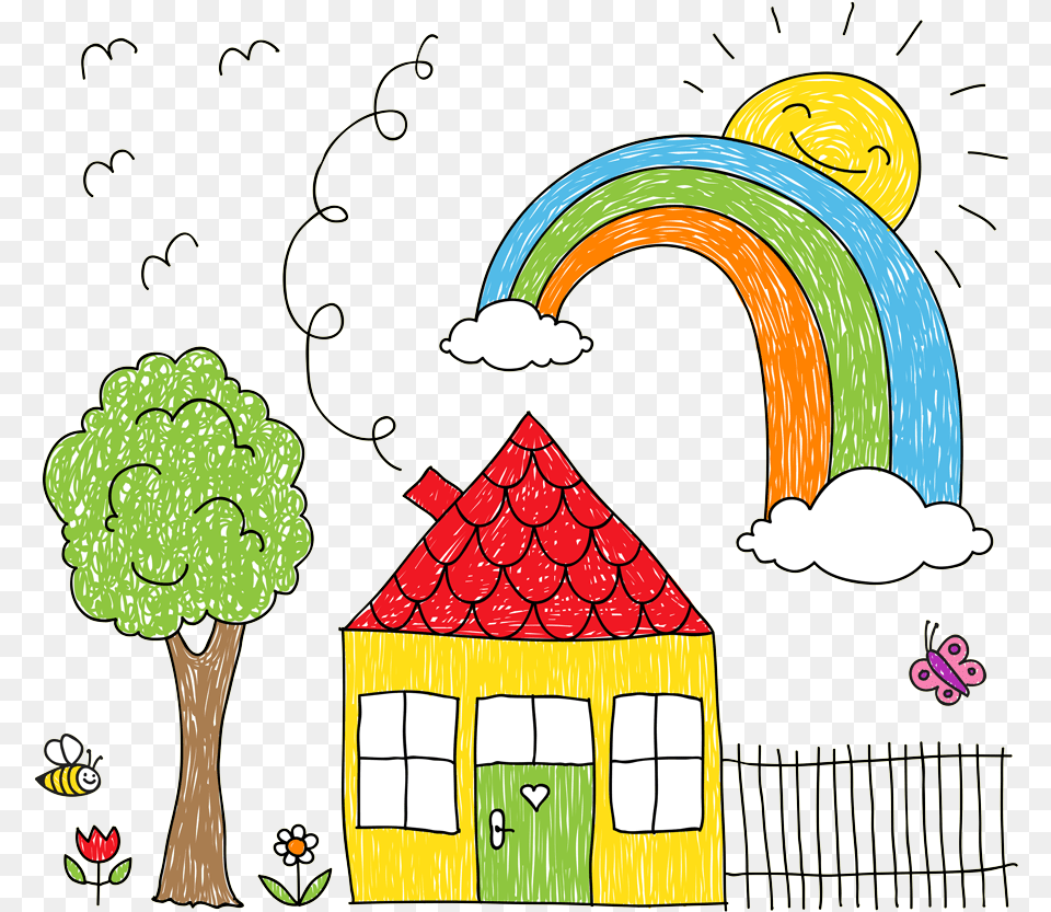 Kids Drawings, Neighborhood, Art, Outdoors, Nature Free Png Download