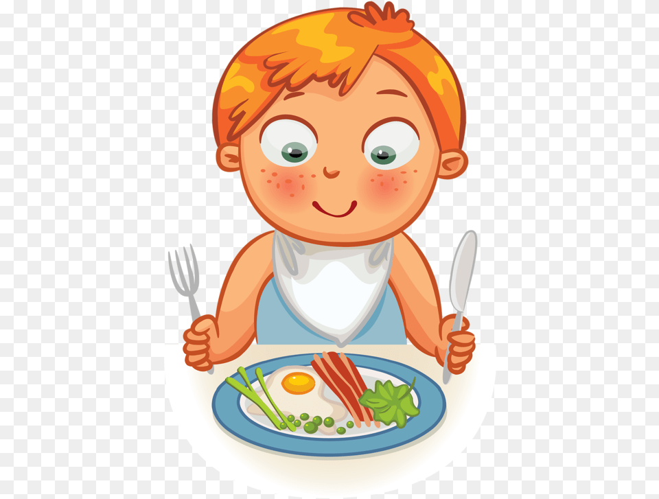 Kids Eating Clipart Kid Eating, Fork, Cutlery, Meal, Lunch Free Png Download