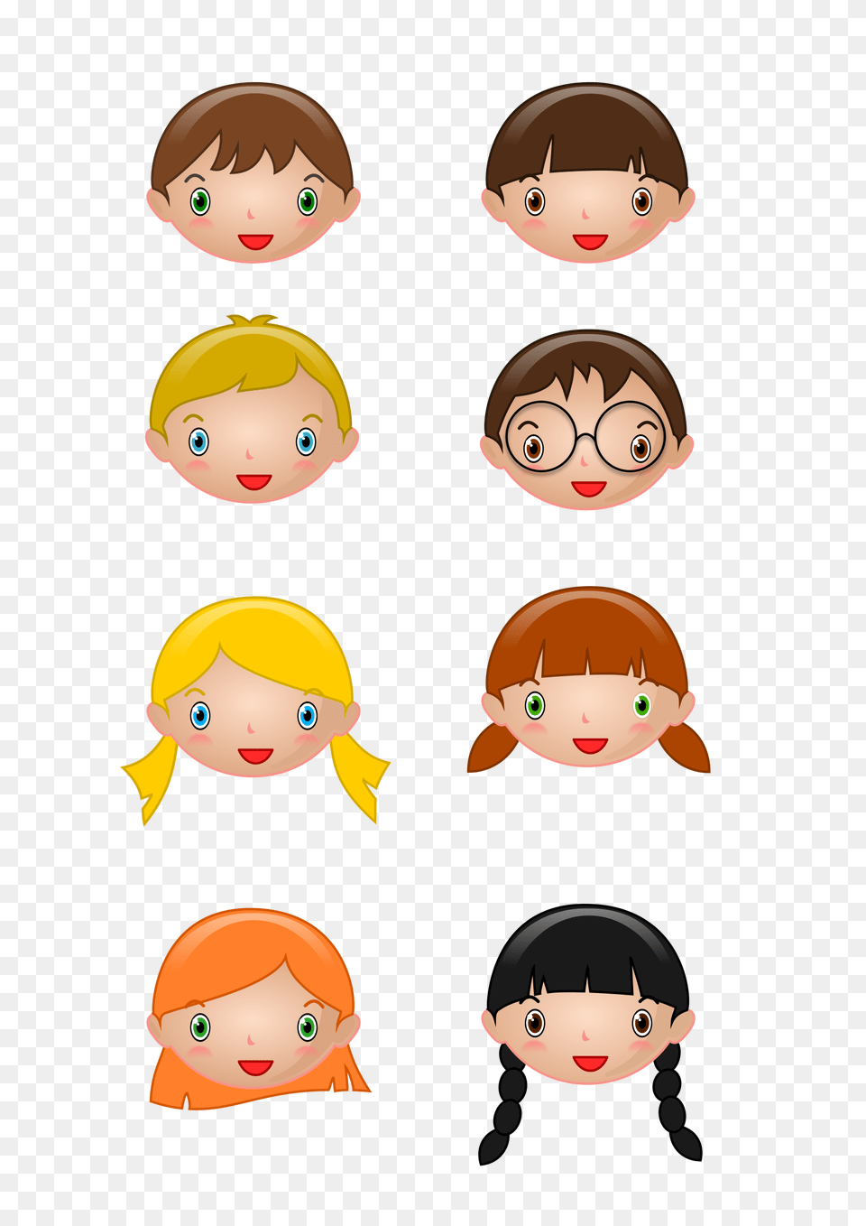 Kids Faces Icons, Baby, Person, Face, Head Png Image