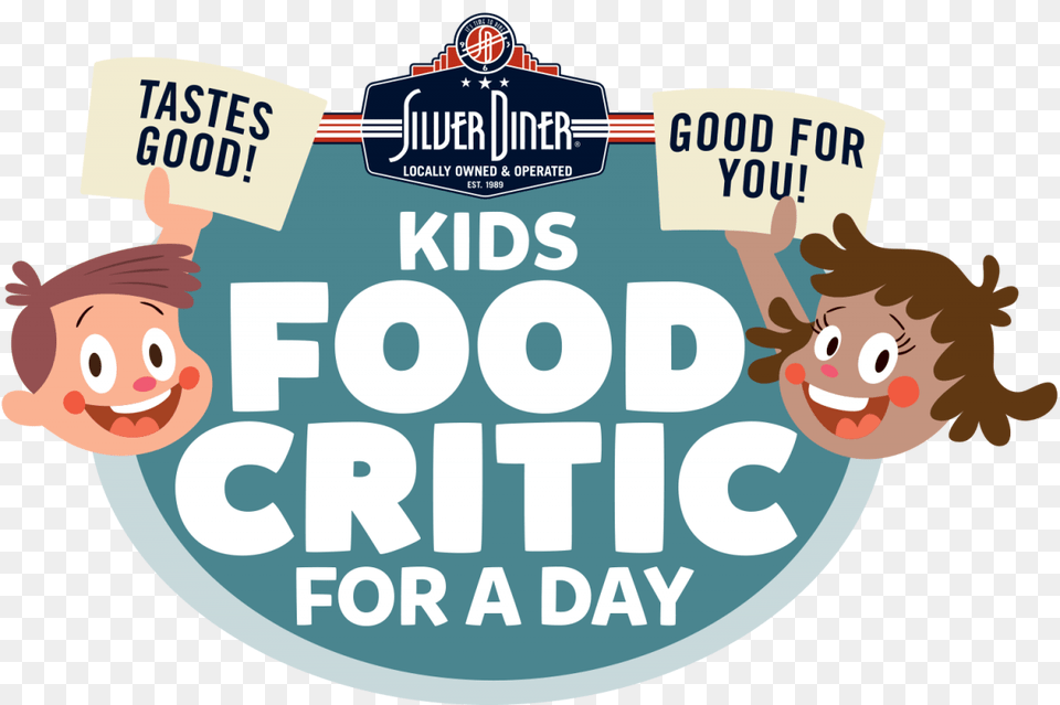 Kids Food Critic Contest Silver Diner, Sticker, Advertisement, Face, Head Png