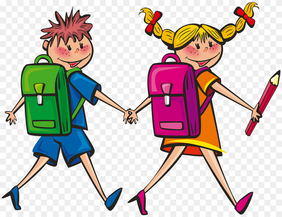 Kids Going To School Clipart, Book, Comics, Person, Publication Png