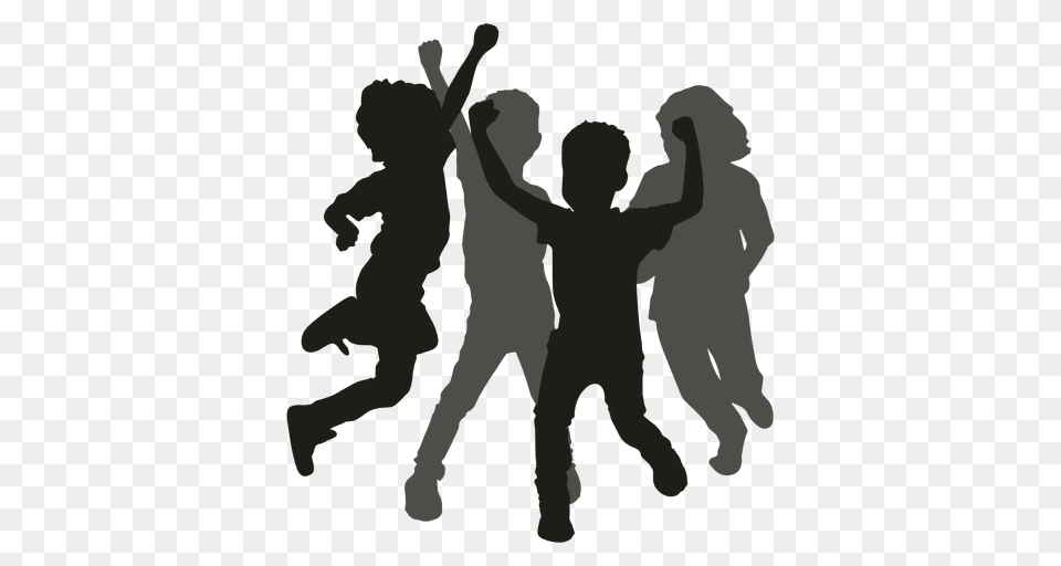 Kids Having Fun Silhouette, People, Person, Head Png Image