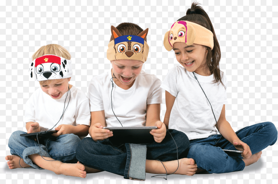 Kids Headphones In A Cozy Soft Fleece Headband Paw Patrol Cozyphones, Baby, Person, Male, Girl Png Image