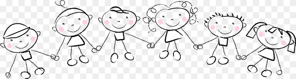 Kids Holding Hands Daycare Clipart Black And White, Lighting, Paper, Flower, Petal Free Png