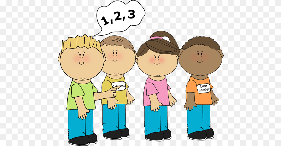 Kids In A Line Clipart, Book, Comics, Publication, Baby Free Png