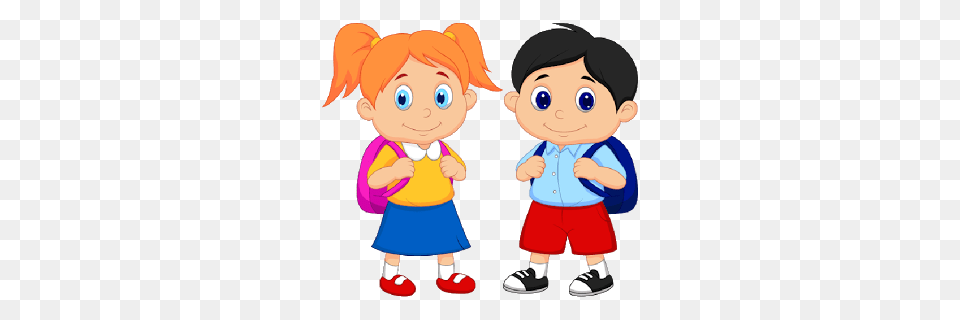 Kids In School Cartoon, Baby, Book, Comics, Person Free Png Download