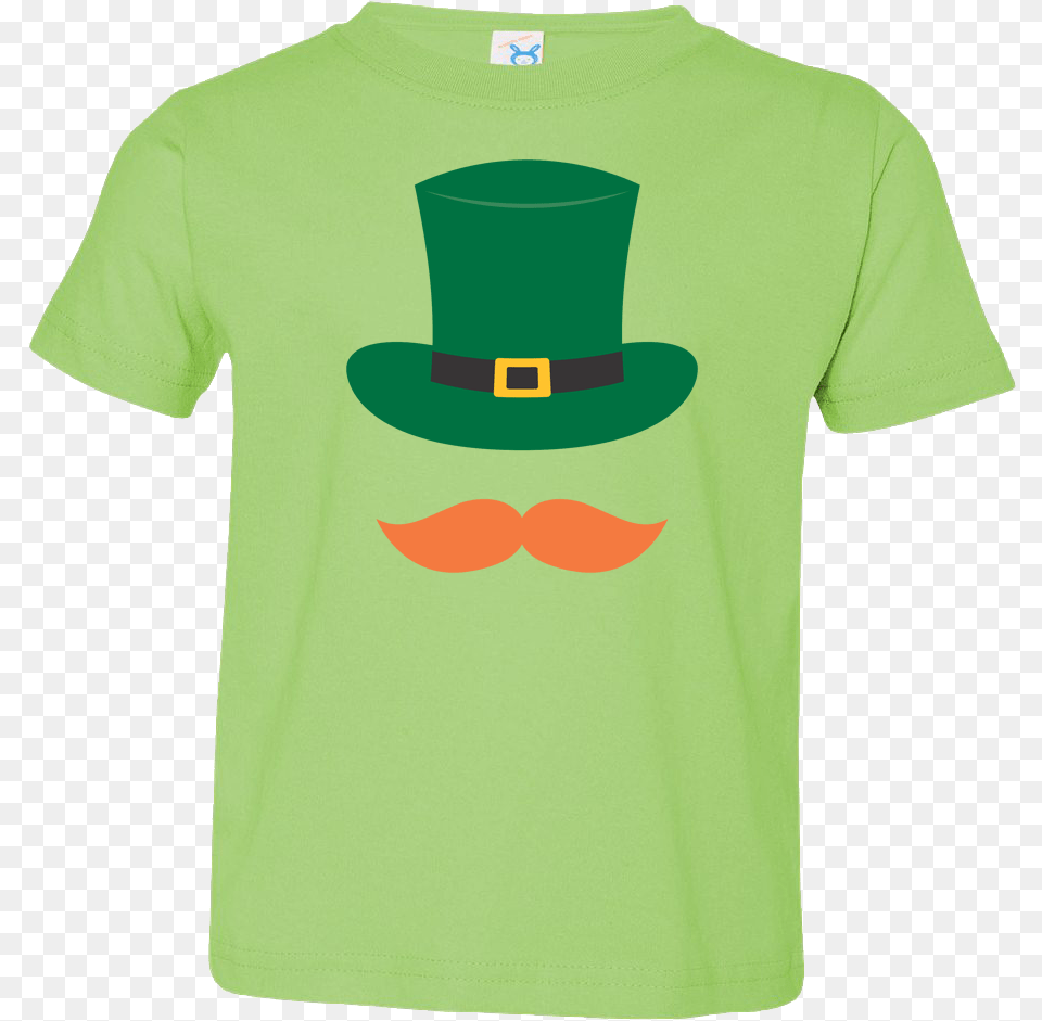 Kids Leprechaun Hat And Mustache Active Shirt, Clothing, T-shirt Png