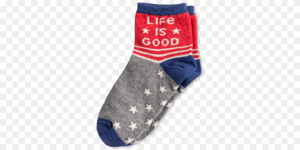 Kids Life Is Good Stars Amp Stripes Quarter Socks Sock, Clothing, Hosiery, Diaper Free Png