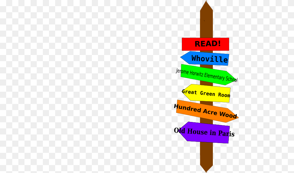 Kids Literary Signpost Clip Art Png