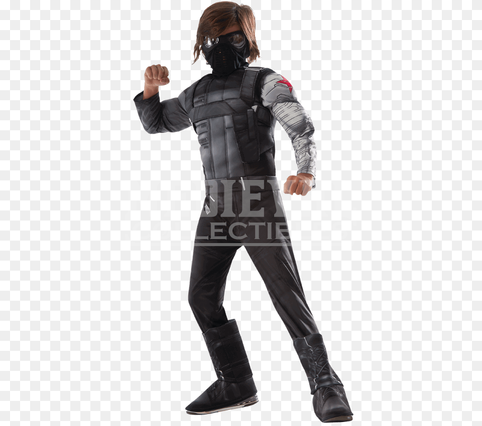 Kids Marvel Civil War Deluxe Winter Soldier Costume, Clothing, Person, Adult, Man Free Png Download