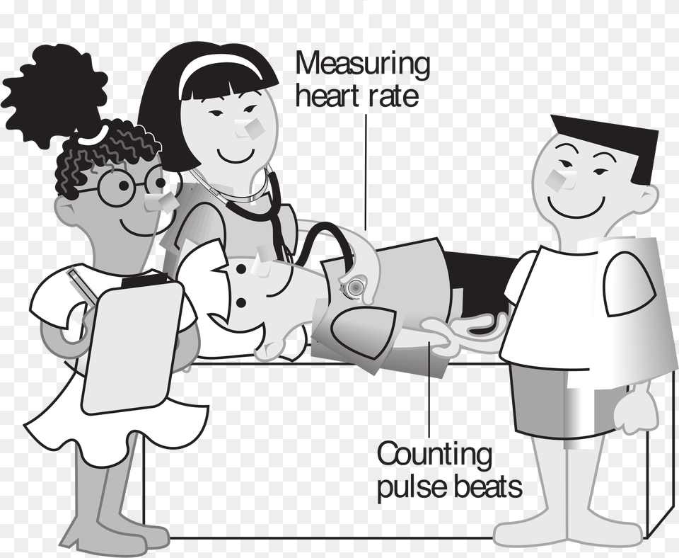 Kids Measuring Heart Rate Clip Arts Head To Toe Nursing Assessment Cartoon, Publication, Book, Comics, Person Png