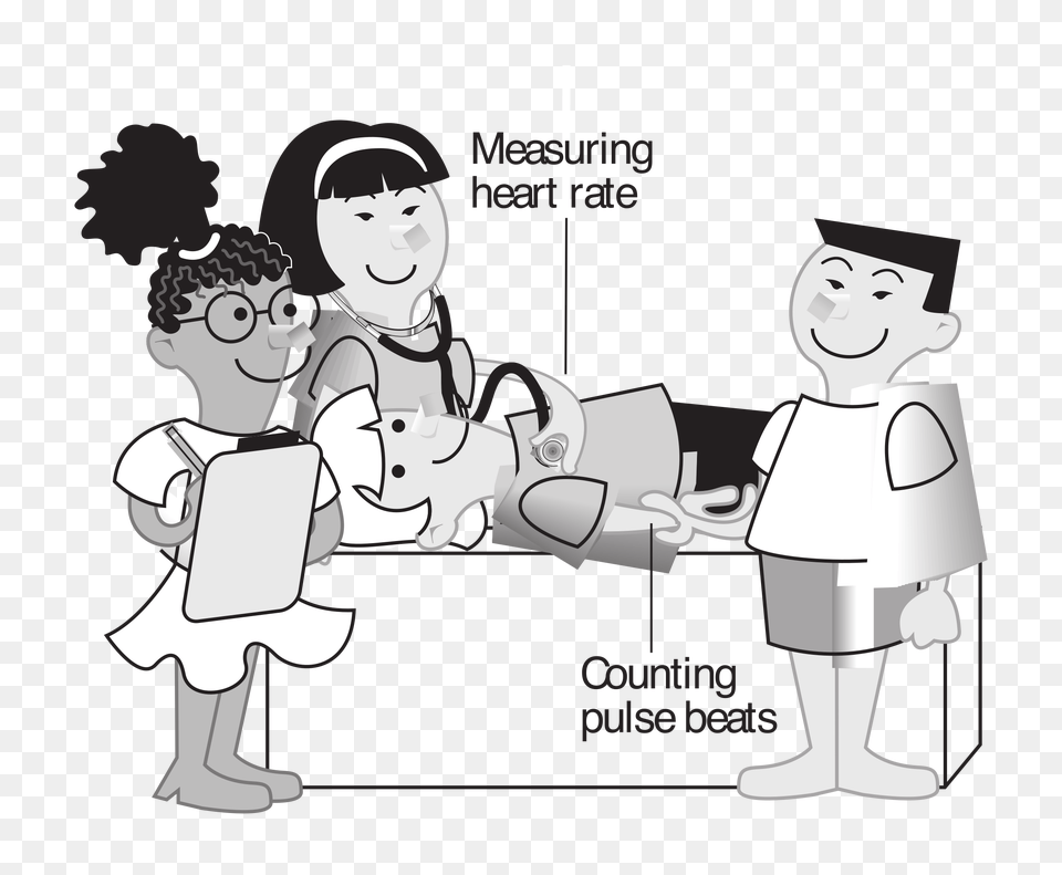 Kids Measuring Heart Rate Icons, Book, Comics, People, Person Free Transparent Png