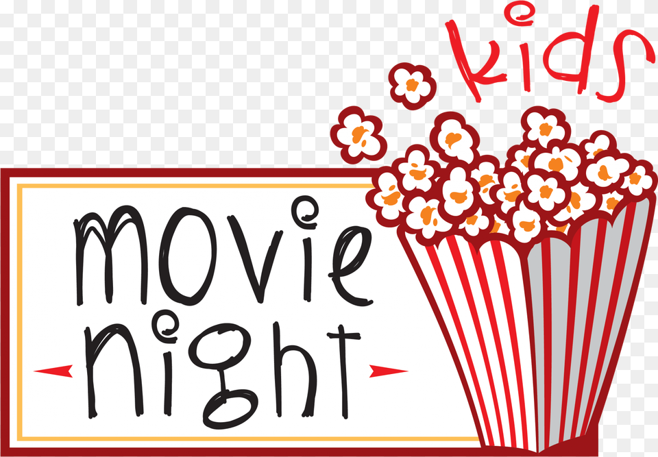 Kids Movie Night Popcorn, Text, Food Free Png Download