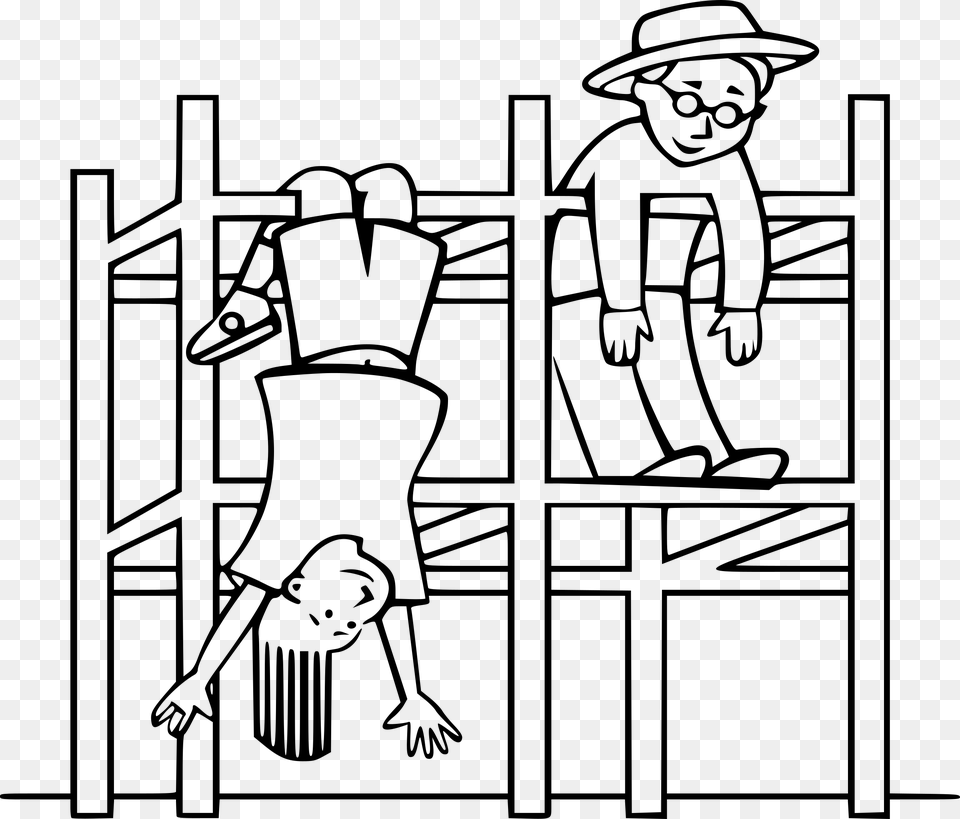 Kids On A Jungle Gym Clip Arts Jungle Gym Clipart Black And White, Gray Free Png