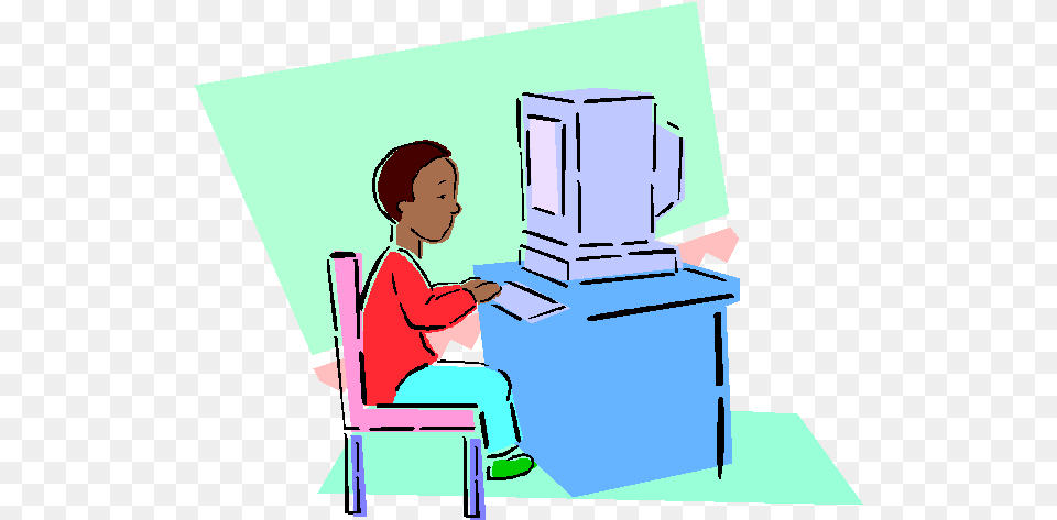 Kids On Computers Clipart Download Clip Art, Reading, Person, Computer, Electronics Free Png
