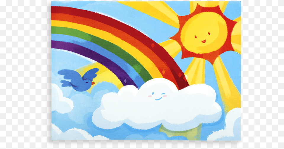 Kids Painting Sun And Rainbow, Art, Graphics, Modern Art, Baby Png Image