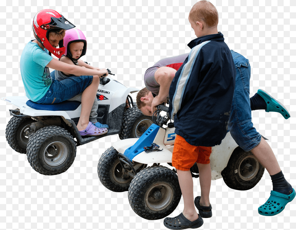 Kids People Render People On 4 Wheeler Free Transparent Png