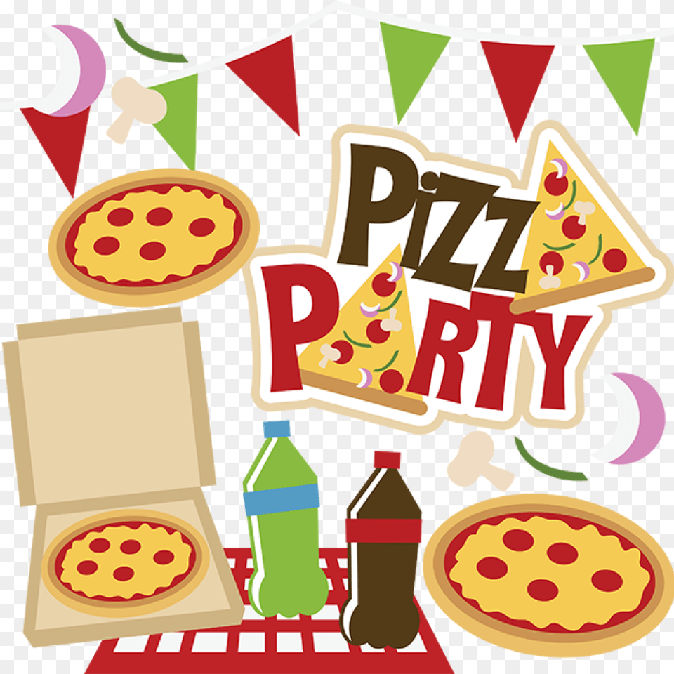 Kids Pizza Party Clipart Pizza Party In School, Advertisement, Food, Sweets, Circus Png Image