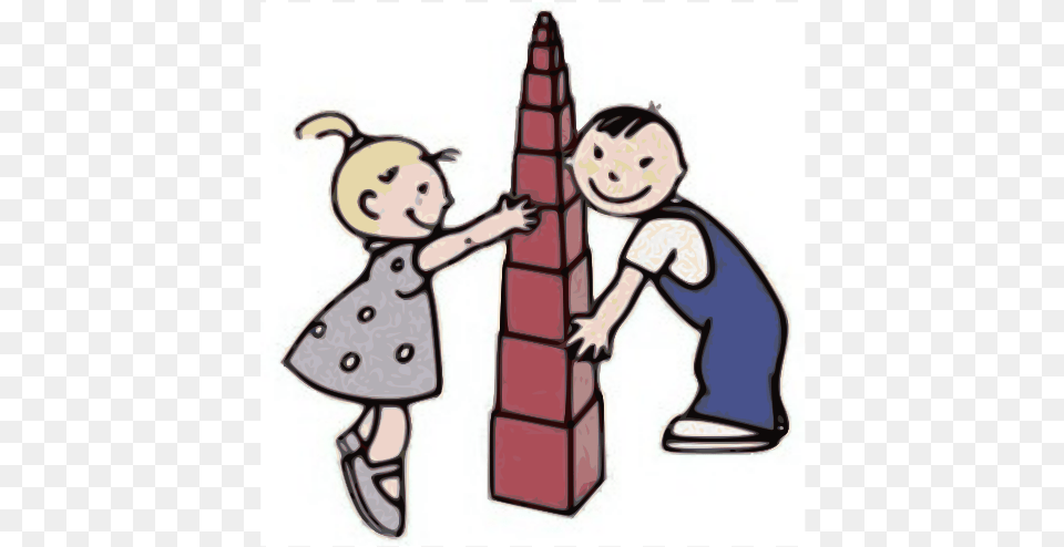 Kids Play With Pink Tower Clip Arts Day Care, Baby, Person, Face, Head Free Png Download