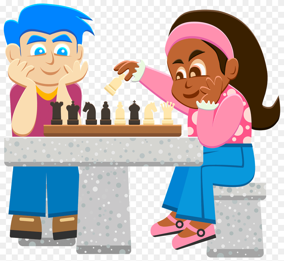 Kids Playing Chess Clipart, Baby, Person, Face, Head Free Png Download