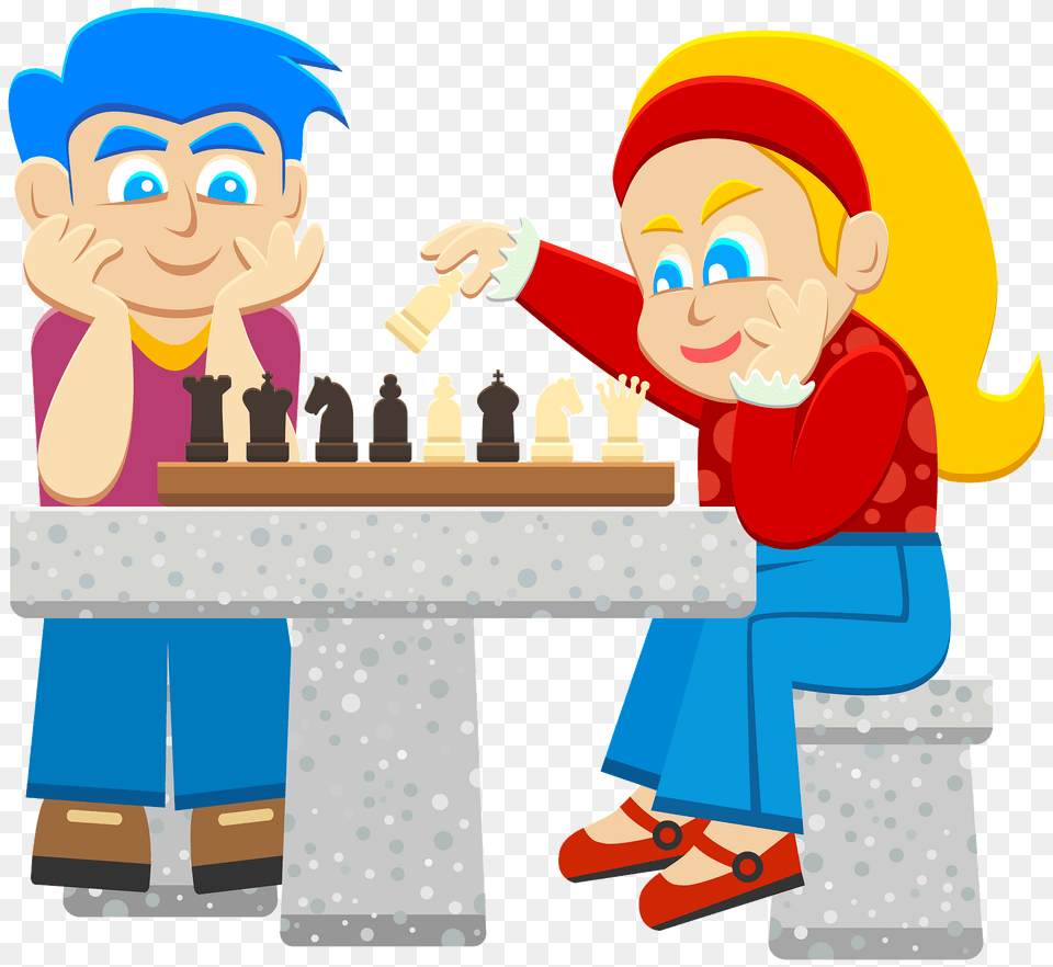 Kids Playing Chess Clipart, Face, Head, Person, Baby Free Png Download