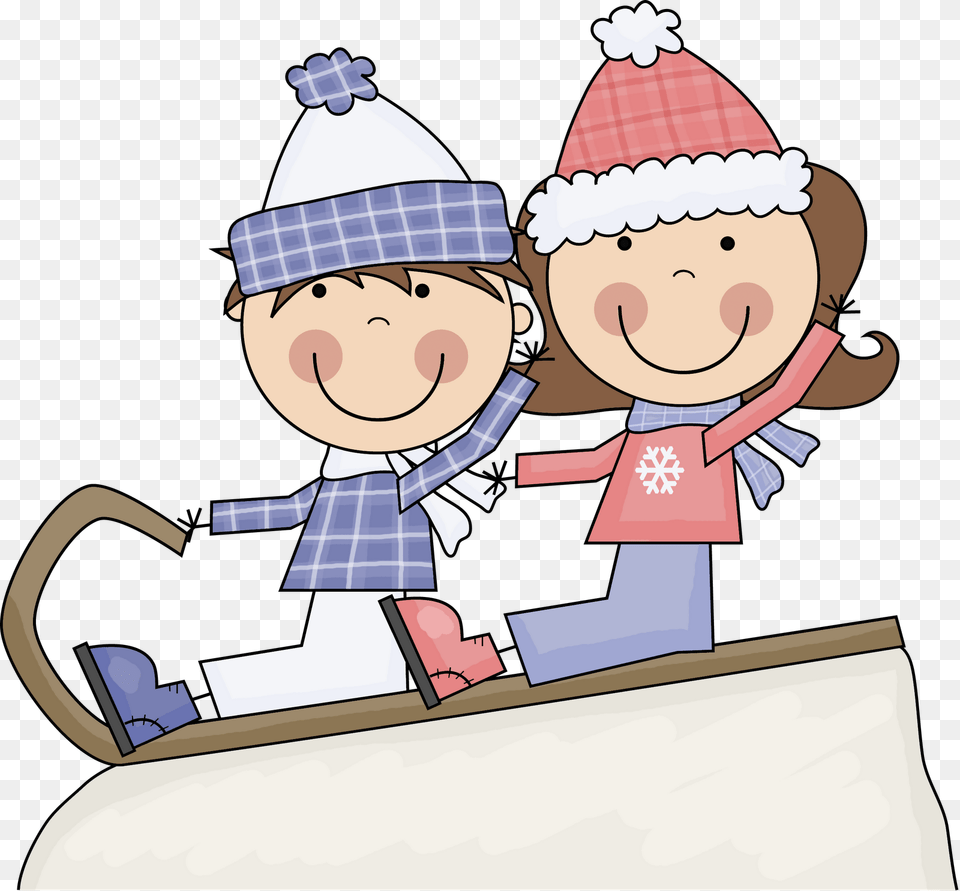 Kids Playing In Snow Clipart Clip Art, Hat, Person, Clothing, Head Free Png Download