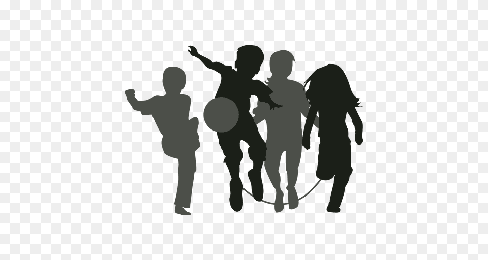 Kids Playing Silhouette Kids, Person, People, Head Png Image