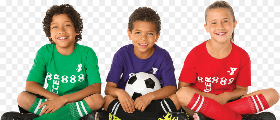 Kids Playing Soccer Ymca Soccer, Ball, T-shirt, Sport, Clothing Free Png Download
