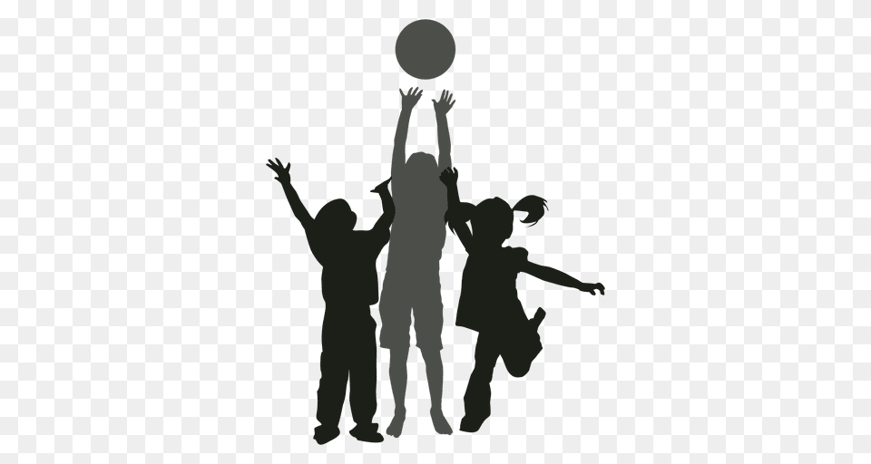 Kids Playing With Ball Silhouette Kids, Person, Man, Male, Adult Free Png