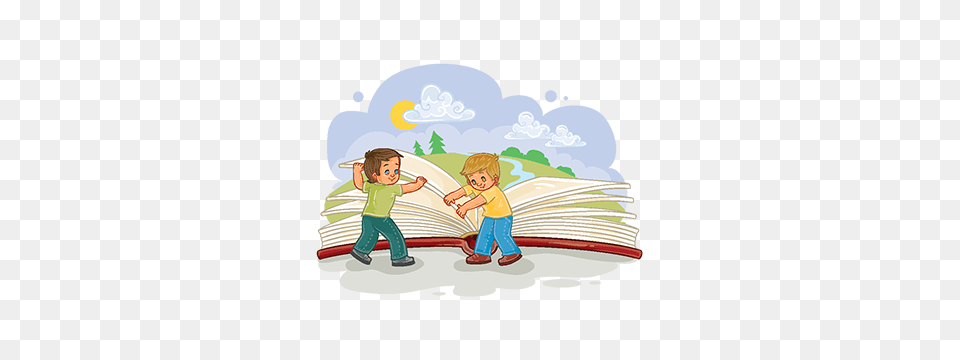 Kids Reading Vectors And Clipart For Book, Comics, Publication, Baby Free Png Download