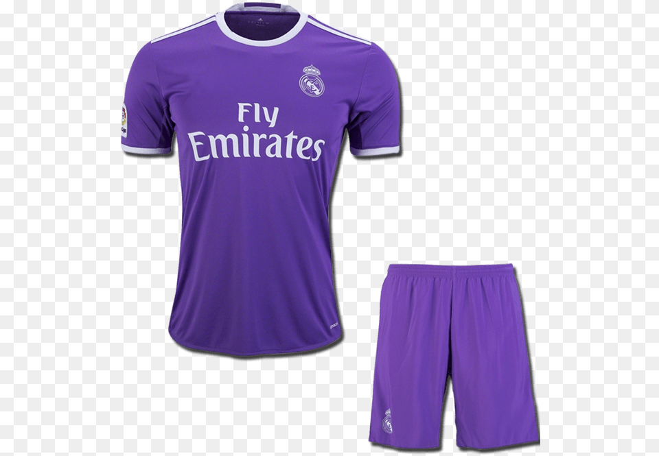 Kids Real Madrid Football Jersey And Shorts Away 16 Adidas Real Madrid Club World Cup Away Jersey, Clothing, Shirt, T-shirt Png