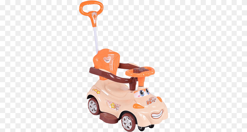 Kids Riding Pushing Sliding Car With Handle Child, Grass, Lawn, Plant, Device Free Png Download