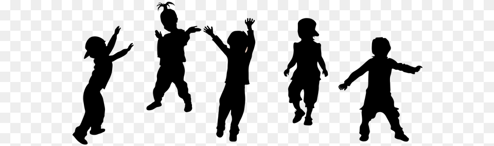 Kids Silhouette Party Children Dance Siluetas De, Nature, Night, Outdoors, Astronomy Free Transparent Png