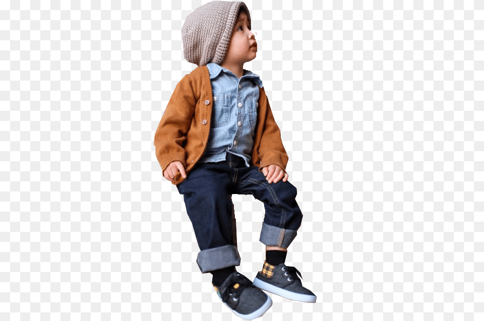 Kids Sitting, Cap, Clothing, Pants, Hat Png Image