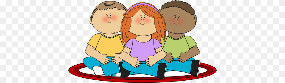 Kids Sitting On School Rug Clip Art, Person, Reading, Baby, Head Free Png
