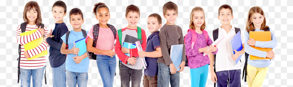 Kids Standing Holding Their Books School Kids, Person, People, Female, Boy Free Png Download