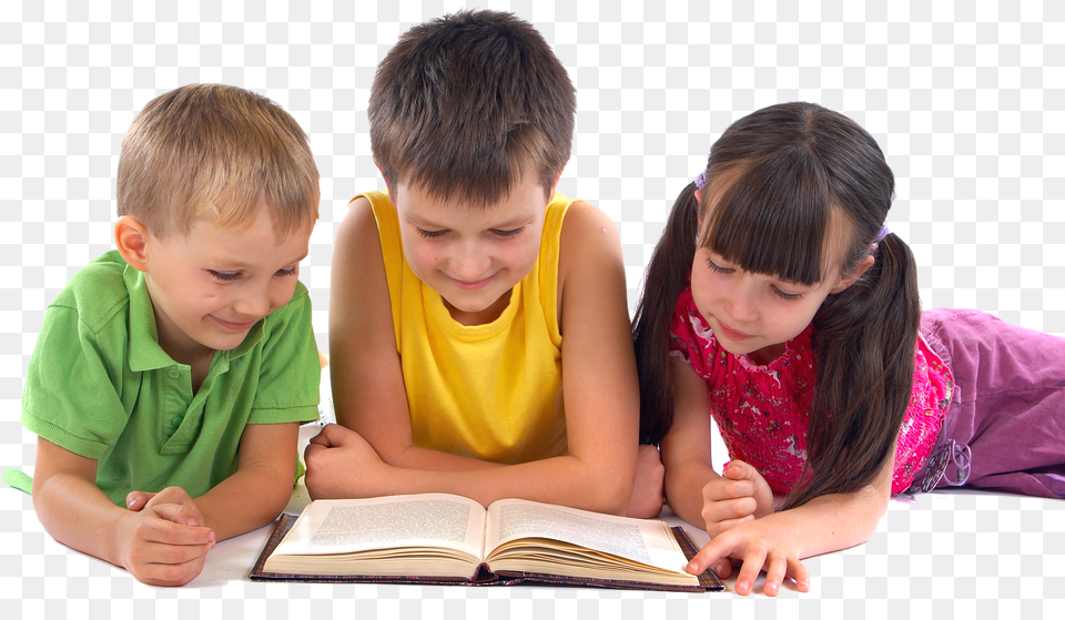 Kids Studying Clipart Background Children Reading A Book, Person, Boy, Child, Male Free Png Download