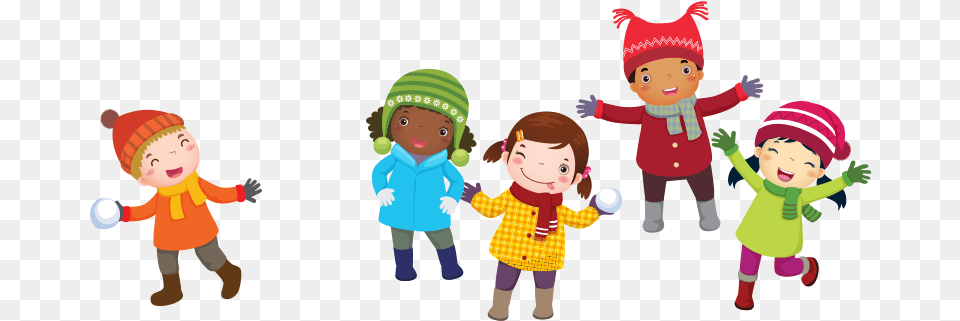 Kids Throwing Snowballs Winter Images For Kids, Baby, Person, Clothing, Hat Free Png