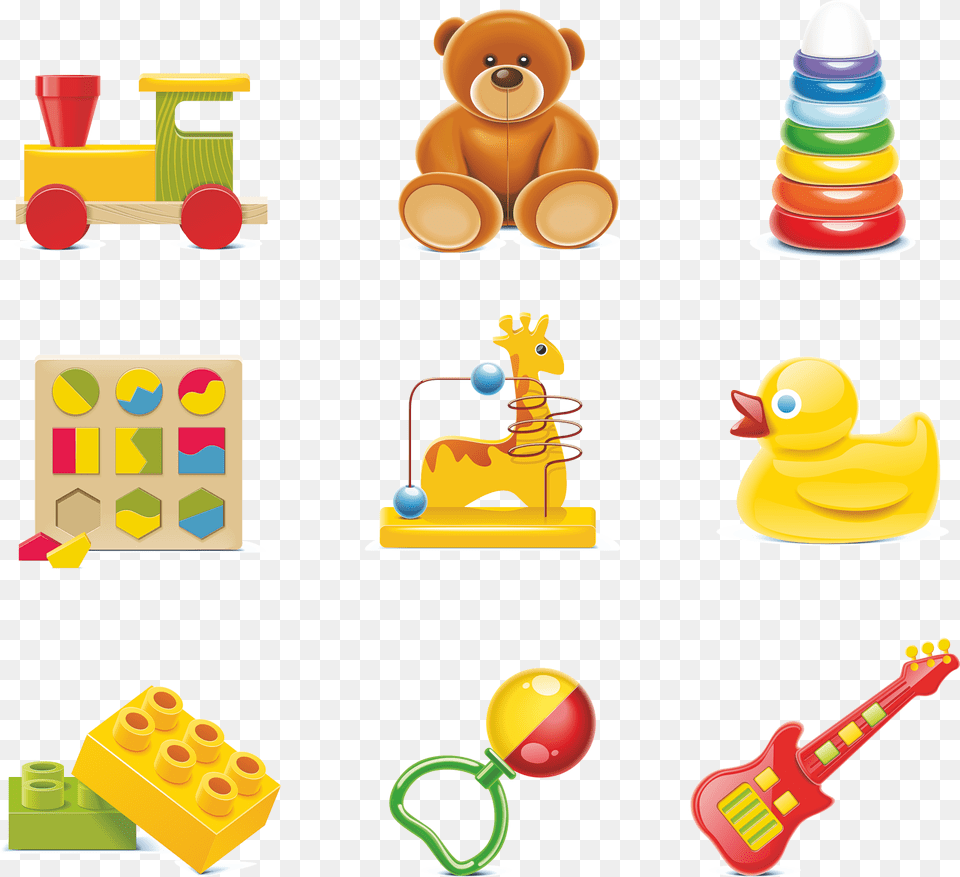 Kids Toys Clipart, Guitar, Musical Instrument, Teddy Bear, Toy Free Png