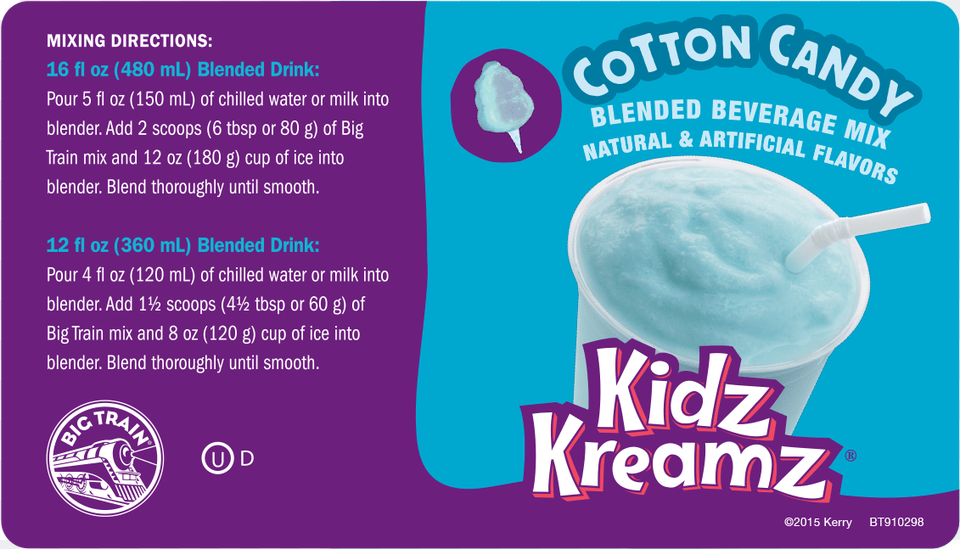 Kidzkreamz Cotton Big Train Bubble Gum, Advertisement, Dessert, Food, Yogurt Free Transparent Png