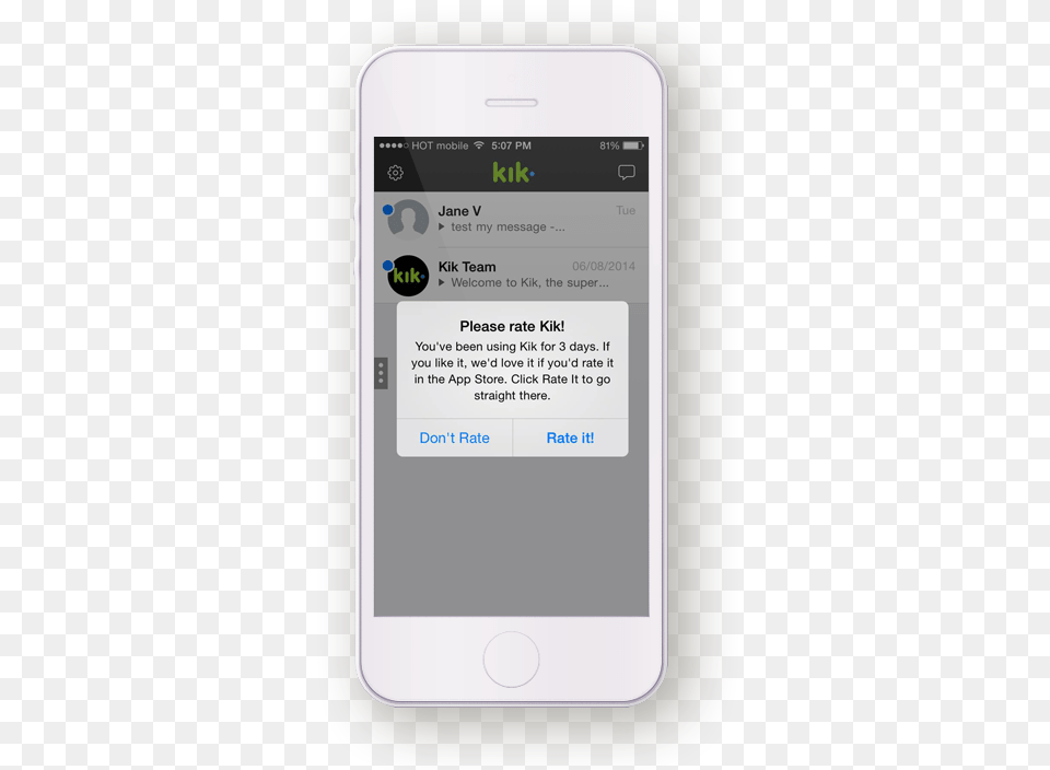 Kik Messanger Rating Rate Us On App Store Message, Electronics, Mobile Phone, Phone, Text Free Png Download