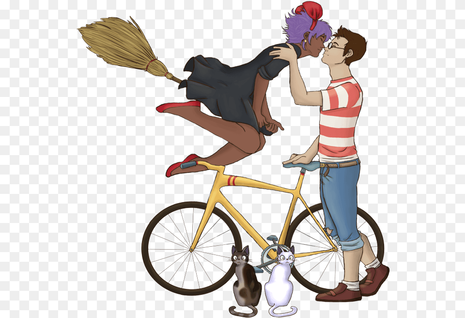 Kiki Delivery Service Art, Person, Machine, Bicycle, Wheel Png Image