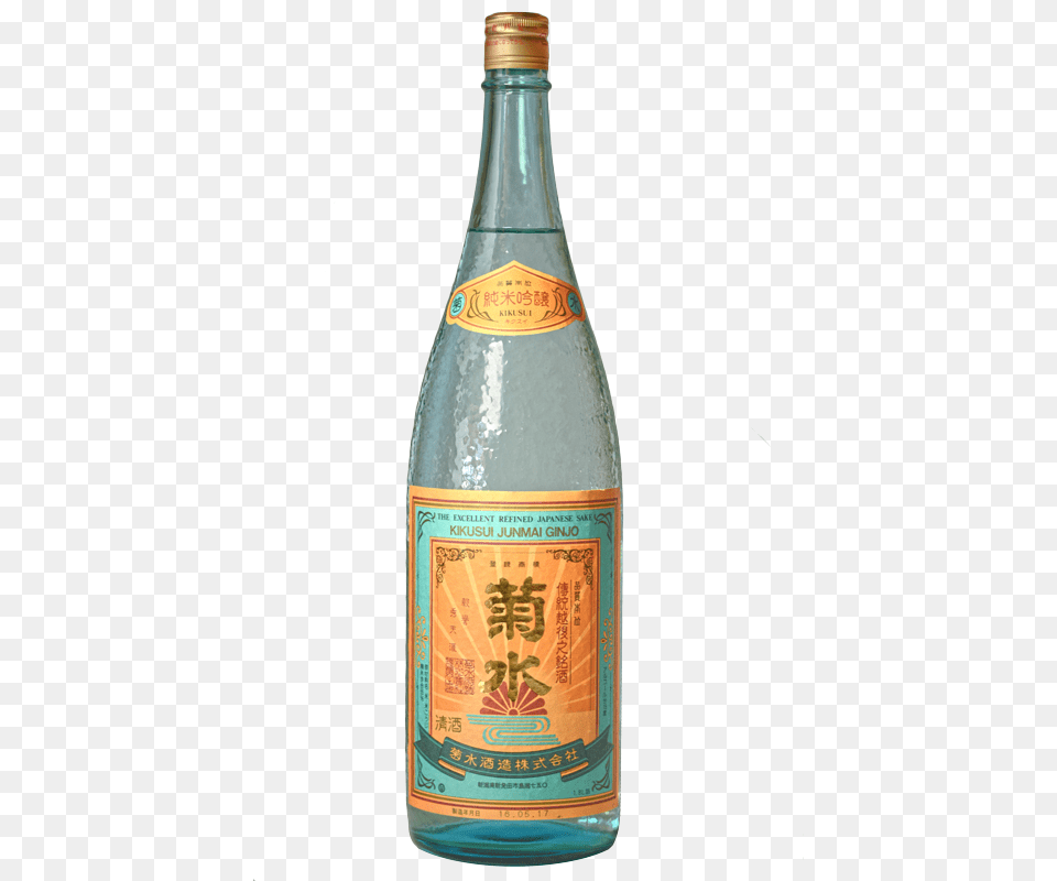 Kikusui Glass Bottle, Alcohol, Beverage, Sake, Food Free Transparent Png