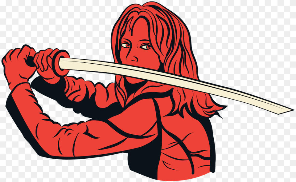 Kill Bill Movie Poster Vector, Sword, Weapon, Person, Face Png Image