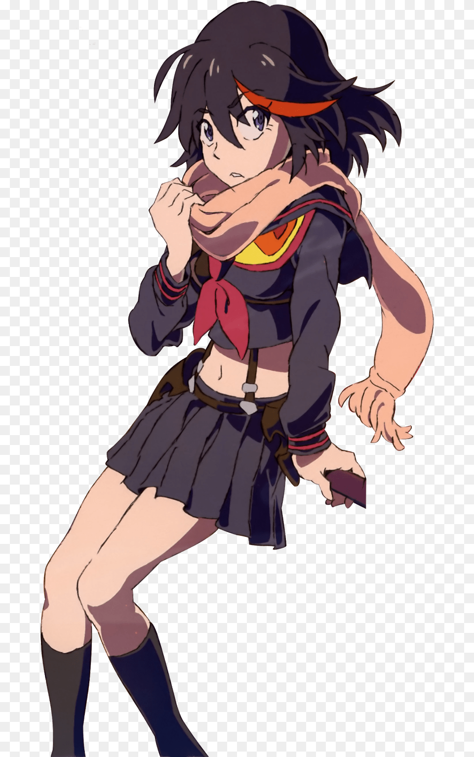 Kill La Kill Matoi Ryuuko Beautifull Winter Hd Render Sale Kill La Kill Matoi Ryuuko Hair Blue Red Bob Synthetic, Book, Comics, Publication, Person Free Transparent Png