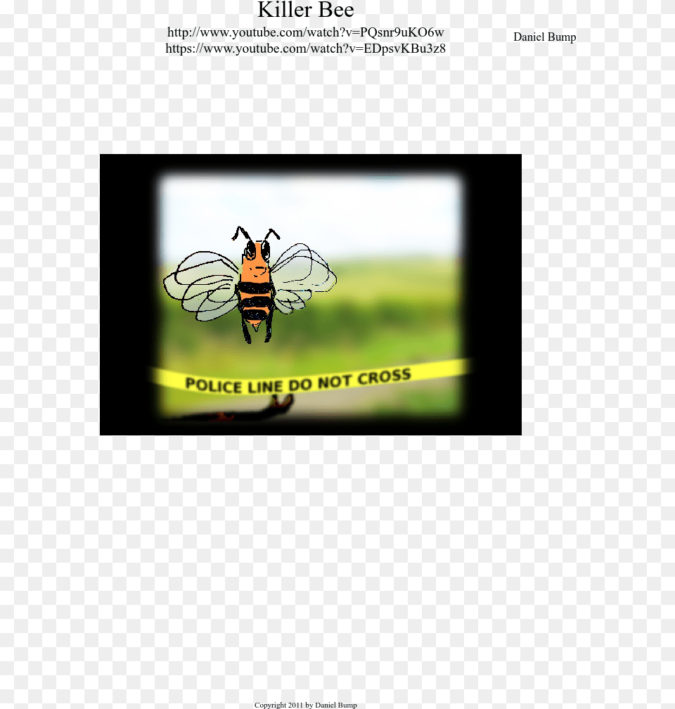 Killer Bee Sheet Music Composed By Daniel Bump 1 Of Cartoon, Animal, Insect, Invertebrate, Wasp Png Image