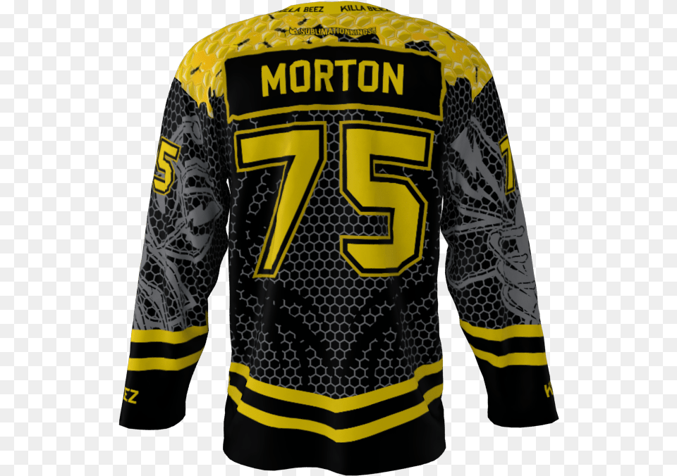 Killer Bees Black Custom Hockey Jersey Sweater, Clothing, Shirt, Adult, Male Png