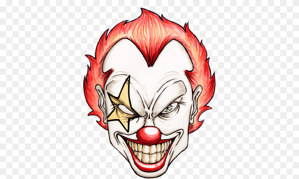 Killer Clown Face Drawing, Performer, Person Png Image